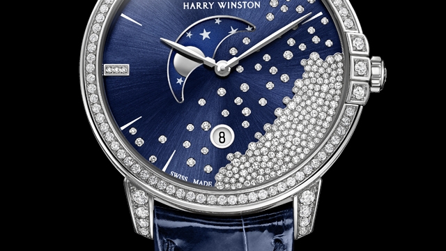 Harry Winston Midnight Diamond Drops 39 mm aus Weissgold.